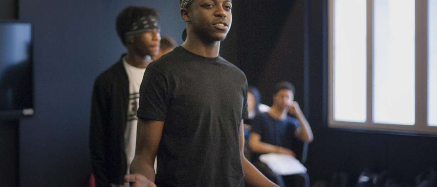 Acting student james pele during a rehearsal of macbeth earlier this year at barking dagenham college