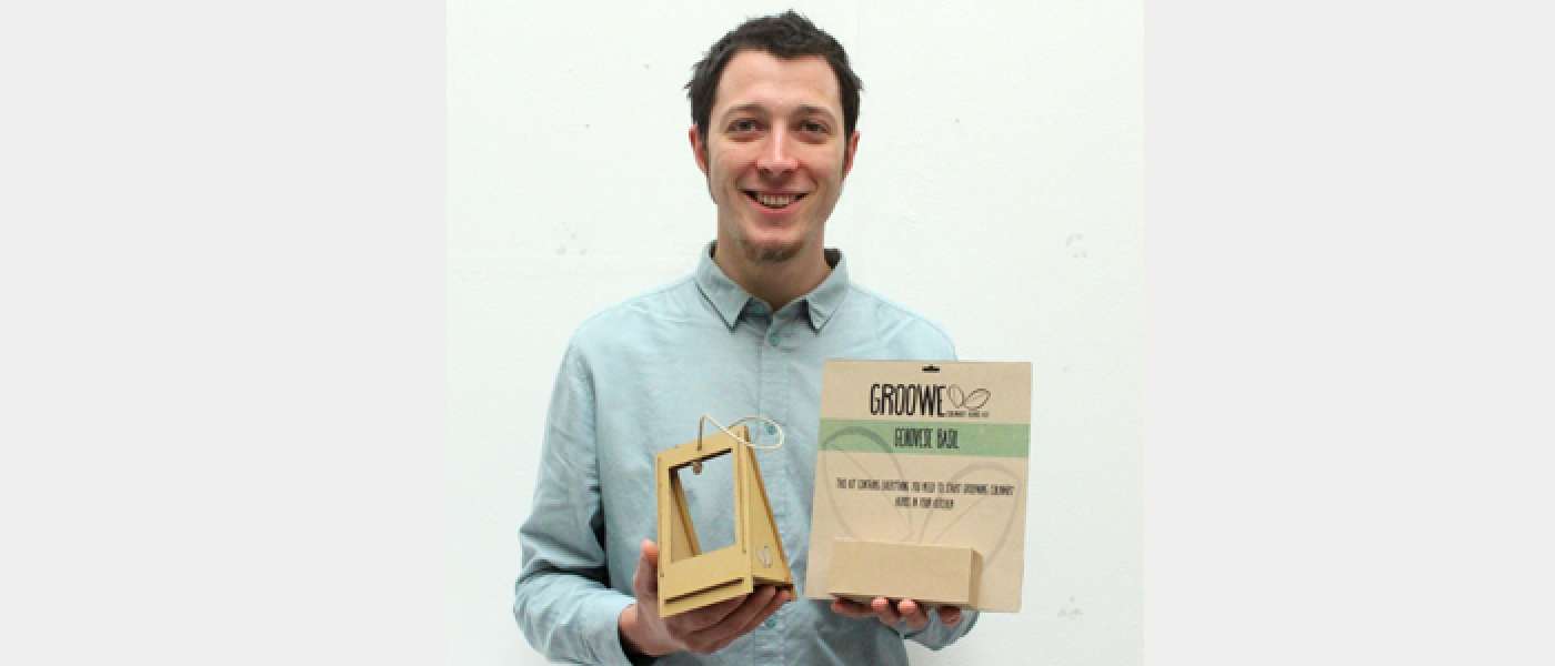 Carlo negro with his grow your own culinary herb kit