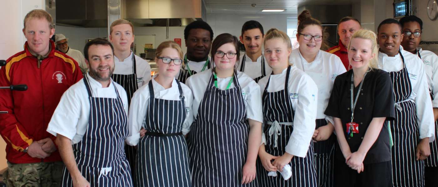 Catering students at the at the technical skills academy were keen to show off their skills to army chefs