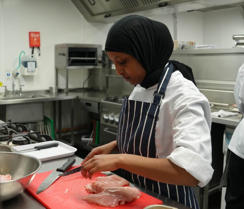 Hospitality competitors tested their knife skills doing chicken butchery and fishmongering