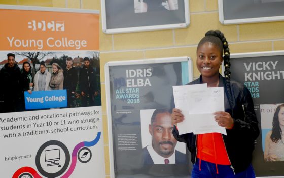 16 year old cynthia adebayo who secured the highest gcse grades at the college