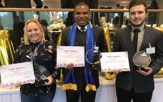 Award winners donika krasteva henry quarshie outstanding lecturer award viktor linde who secured 3rd place the western europe round of the huawei ict skills competition