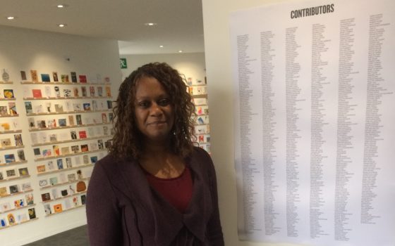 Barking dagenham college s principal and ceo yvonne kelly looked at the rca s secret postcards one of which was created by lecturer david bennett
