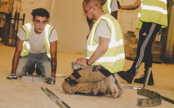 Dry lining students from barking dagenham college taking part in the saint gobain bootcamp