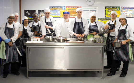 Trainee chefs preparing for their work experience with seasoned events taken friday 6 nov 2015