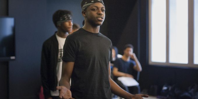 Acting student james pele during a rehearsal of macbeth earlier this year at barking dagenham college
