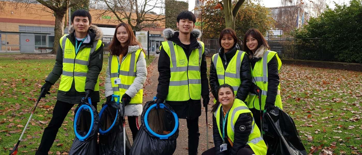 A group of 16 19 year old ESOL students from the Technical Skills Academy helping to make Barking a better and cleaner environment