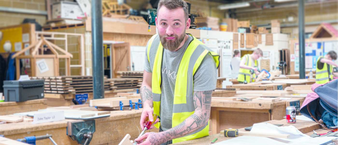 Carpentry apprentice Adam Ellis 24 from Romford took part in Barking Dagenham Colleges annual Inspiration Day