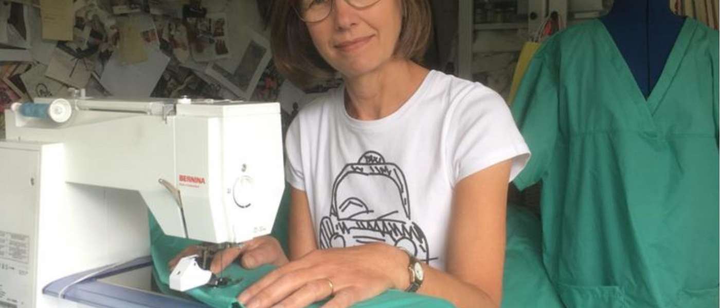 Fashion tutor sews scrubs for NHS Julia