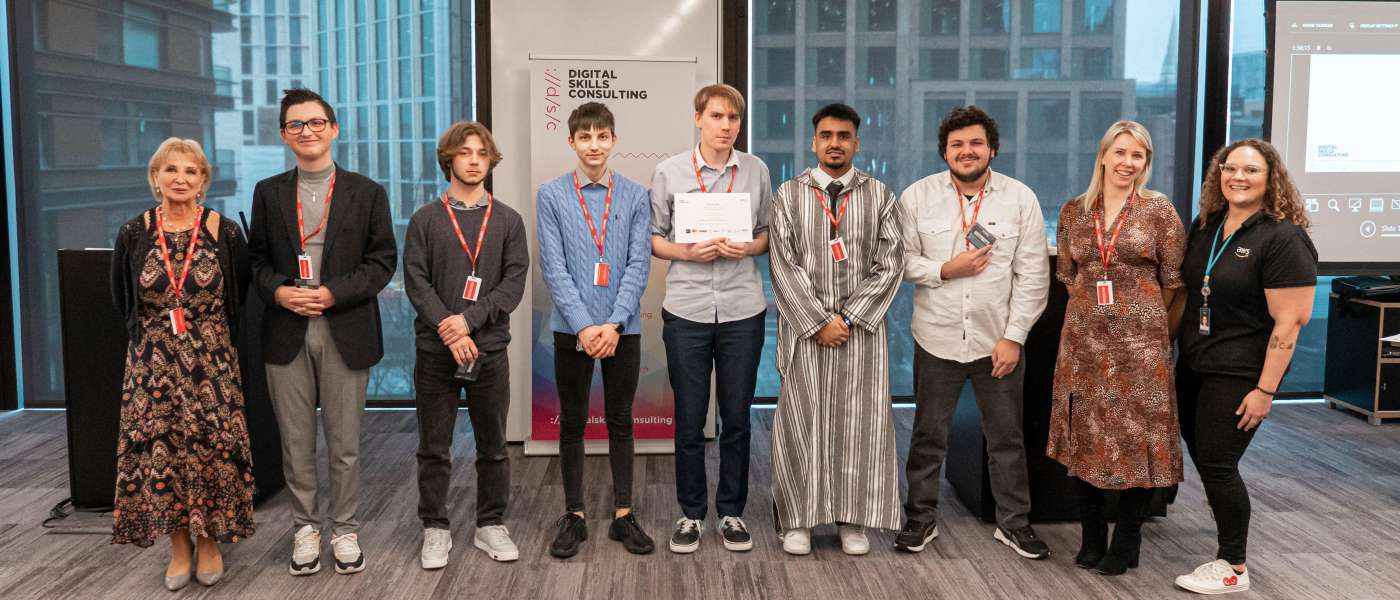 Keaton Kennedy third from left winning Self Discovery Best Reflection Award whilst he was a student at Barking Dagenham College