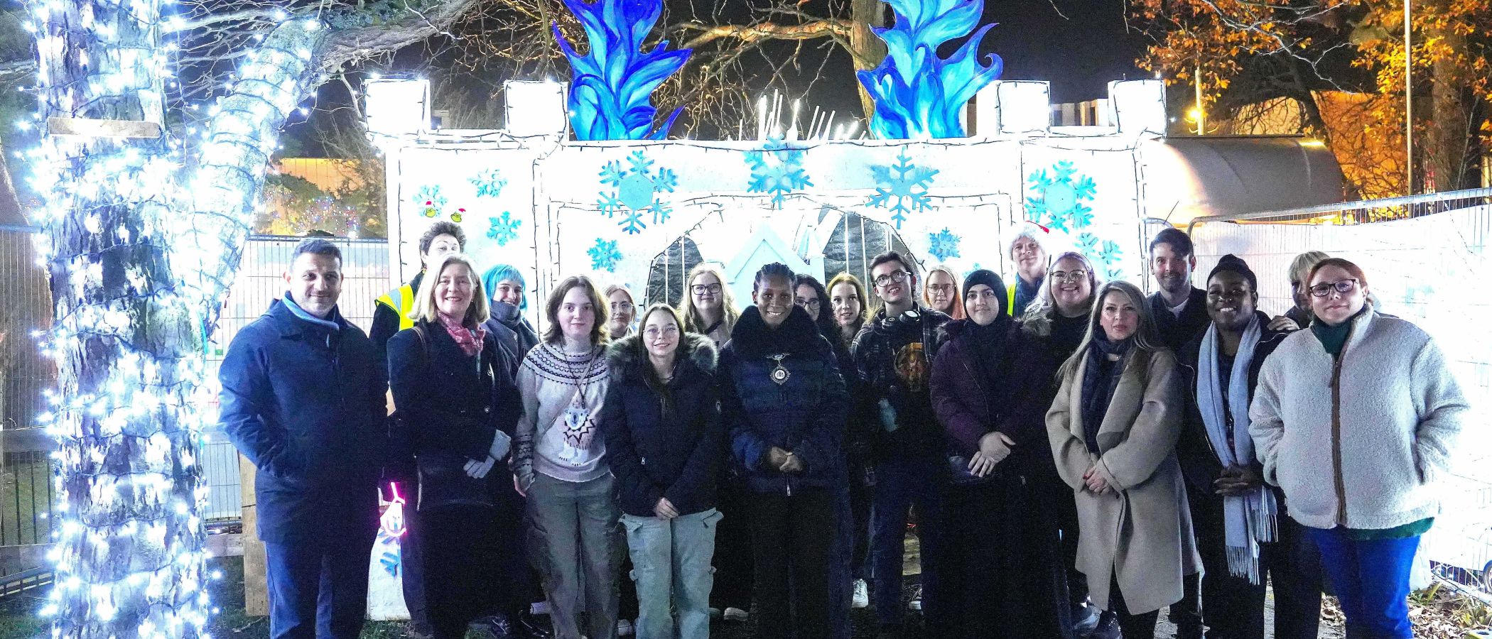 Students create a magical ice castle for Christmas Land