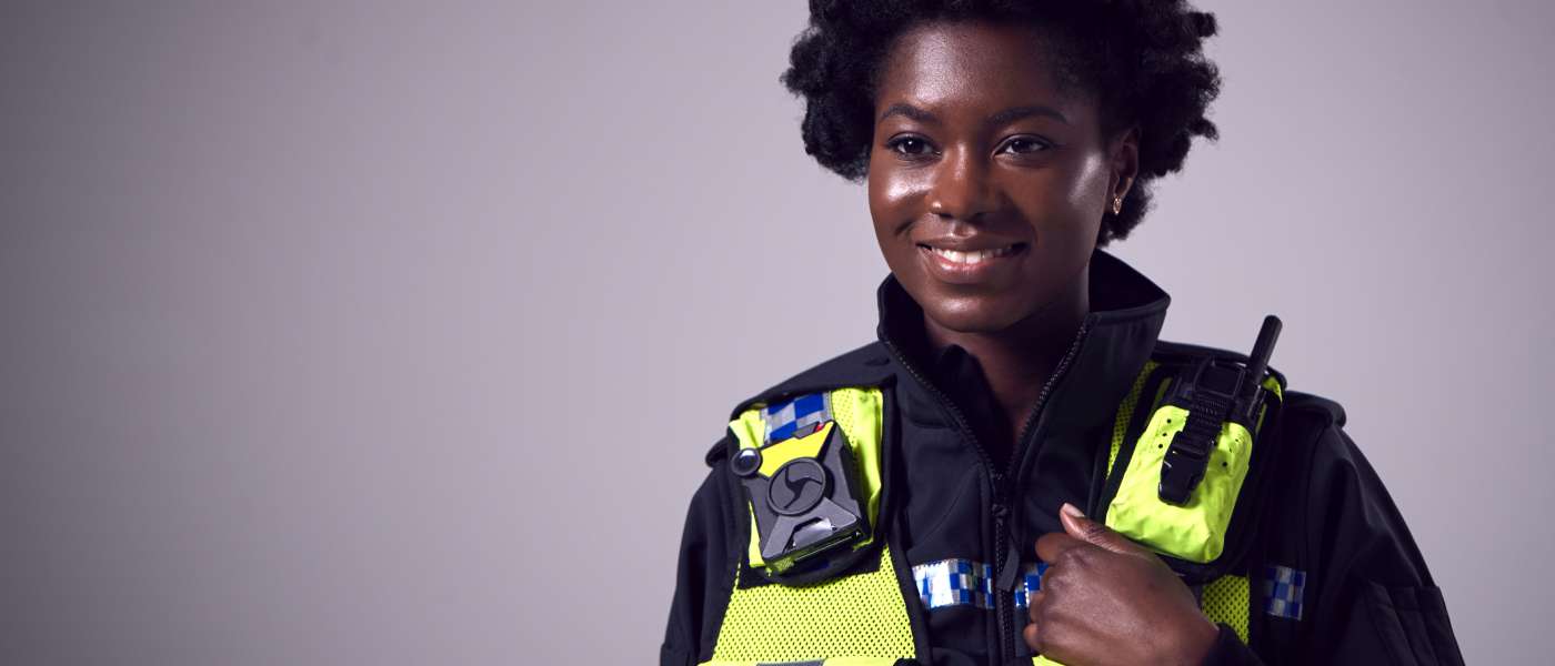Woman in police uniform