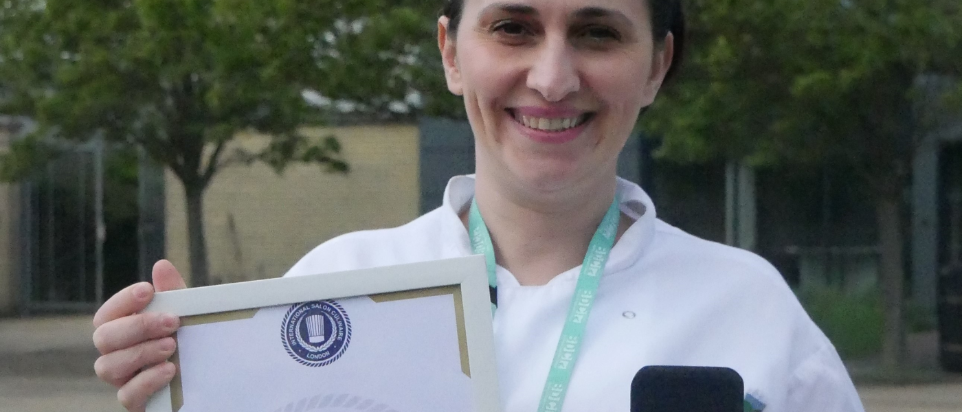 Cropped Denitsa Georgieva a food studies student won a bronze medal for her baking skills in a national culinary competition