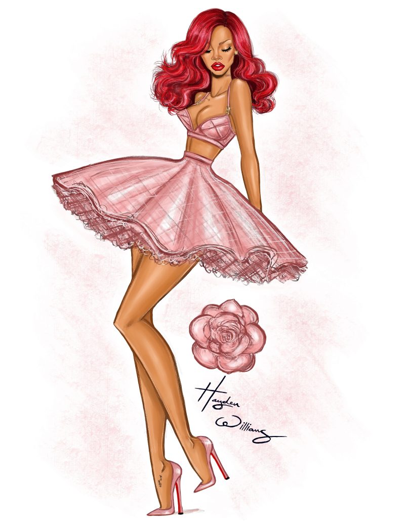 Hayden Williams 2011 illustration of Rihanna that kickstarted his career in fashion