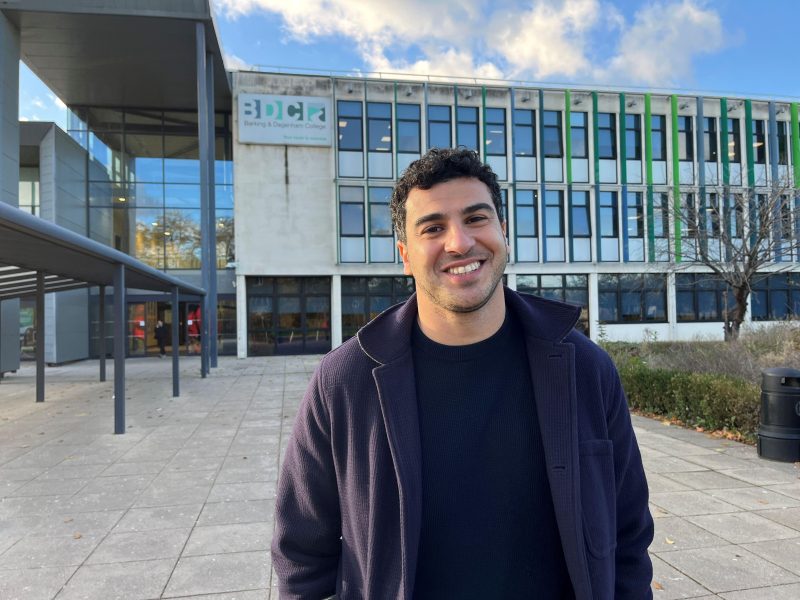 Olympic Sprinter Adam Gemili Standing Outside Barking Dagenham College