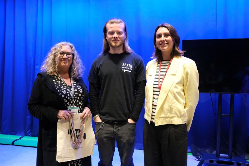 Into Film workshop l r Katie Morgan James Everett and Olivia Neilson