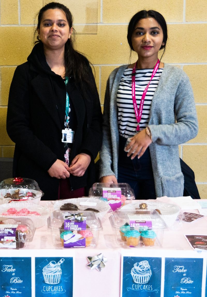 Anjum and Hasnahena sold cupcakes for charity during Global Entrepreneurship Week 2019