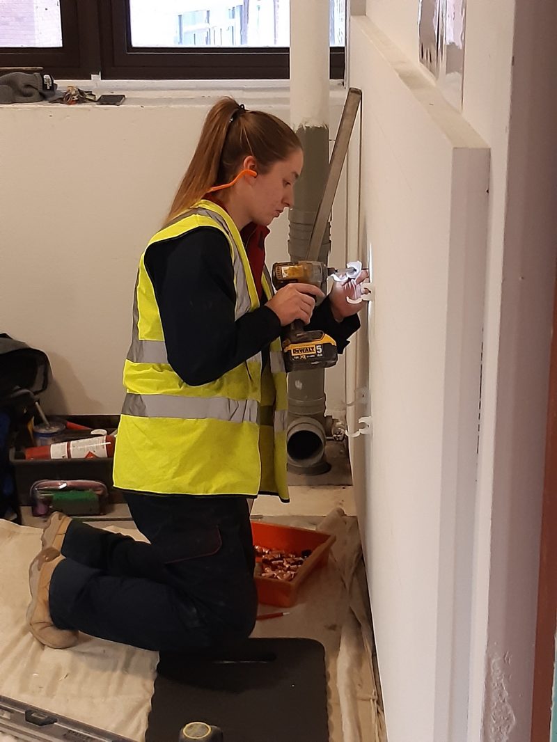 Barking Dagenham College plumbing student Daisy competes in competition