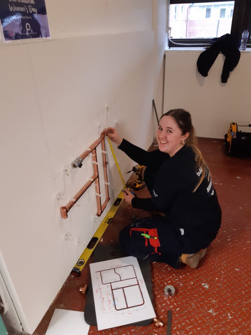 Barking Dagenham College plumbing student Darcy competes in competition