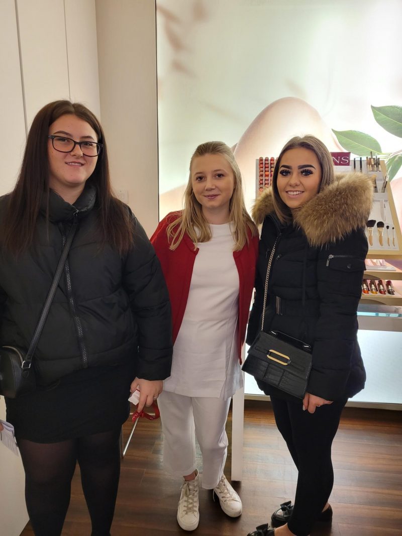 Beauty students inspired by visit to Clarins during visit 1