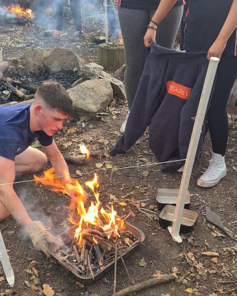 College tutor helps UK squad prepare for international competition World Skills Squad UK members building fires