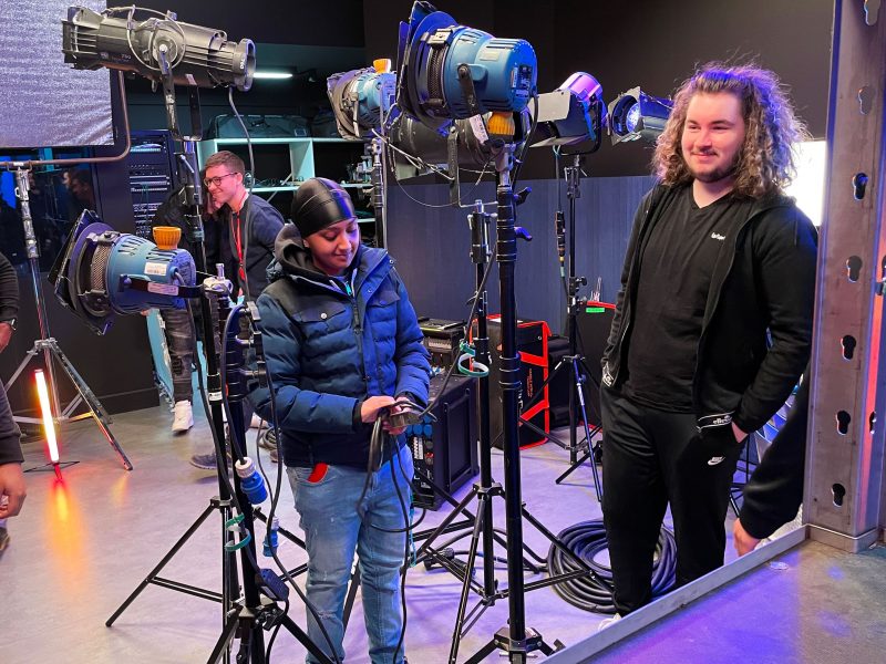 Electrical students got an insight into career opportunities open to electricians in the film and TV industry from Toby Dare of MBS Equipment Co.