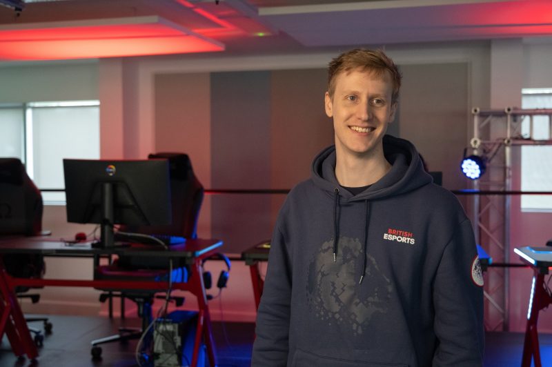 Elliot Bond Head of Community Development British Esports Federation pictured in the East London Institute of Technologys esports arena
