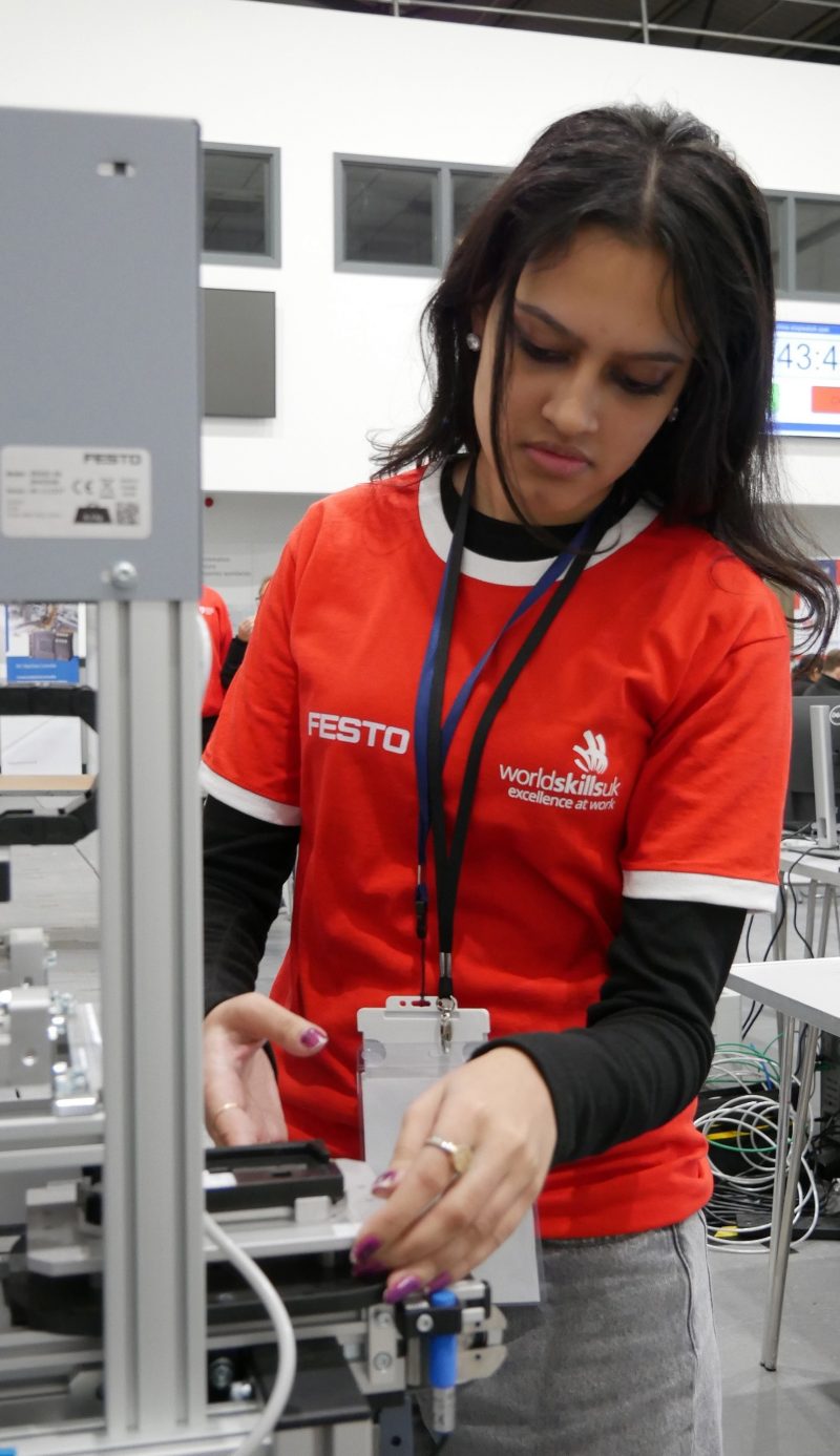 Former engineering BTEC student Yeaba Shamsher Astha 19 took part in the final World Skills UK competition in the Industry 4 0 category