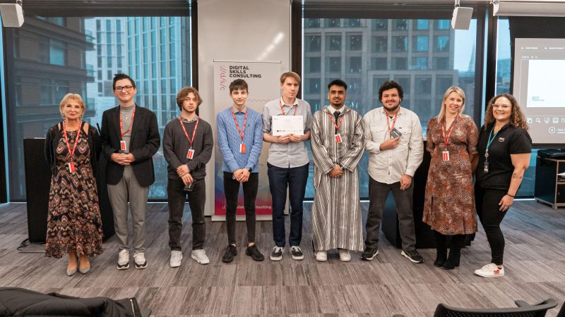 Keaton Kennedy third from left winning Self Discovery Best Reflection Award whilst he was a student at Barking Dagenham College