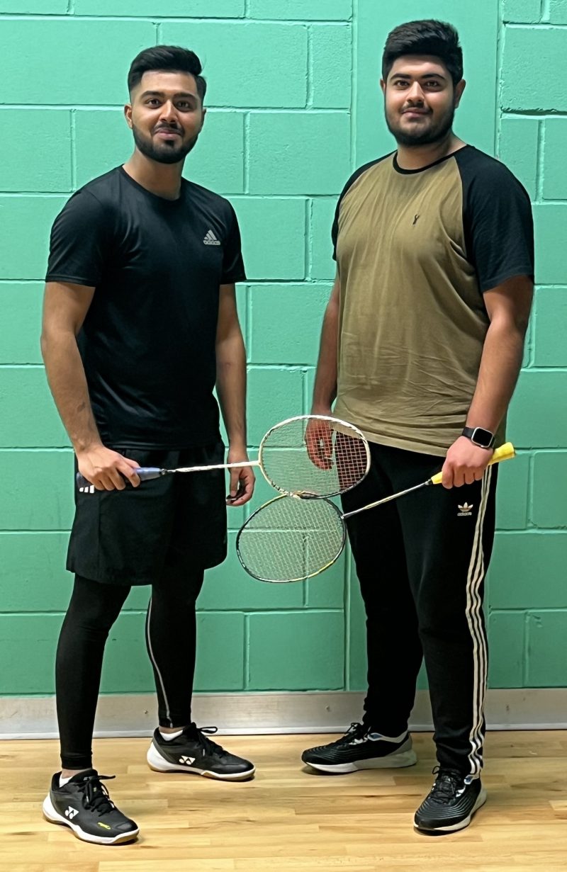 Moiz Ahmed is the London region singles male Badminton champion and his brother Saim is also in the national finals