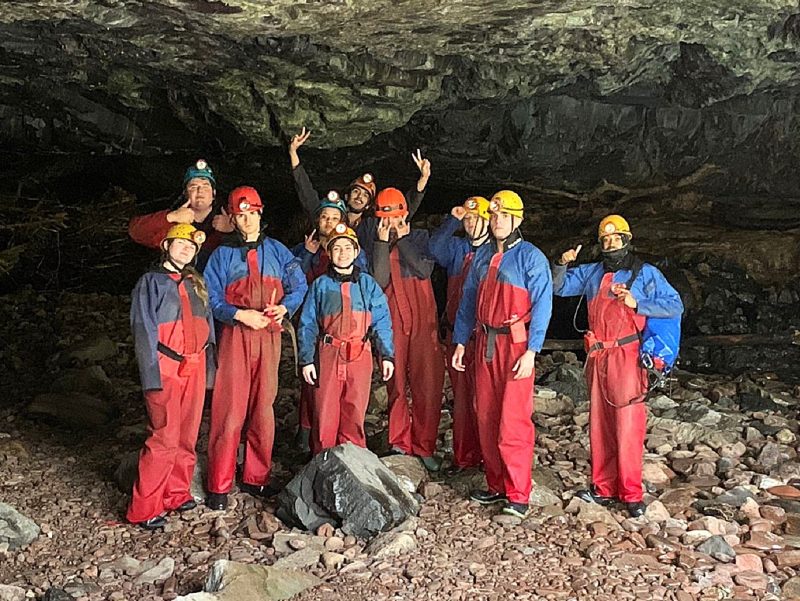 No caving in for these students Barking Dagenham College Protective Services students during caving adventure