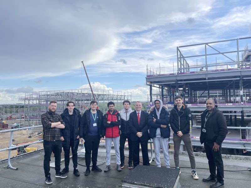 Students from Barking Dagenham College got to view the impressive film studios being built in the borough from a sky high vantage point
