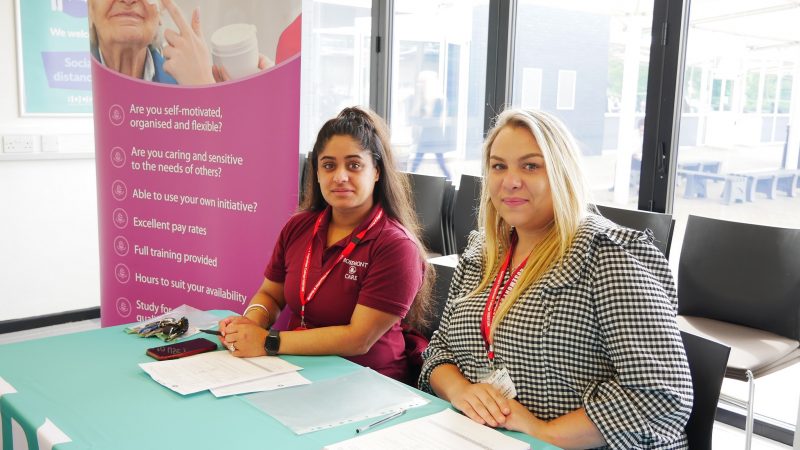 Simran Kaur(left) and Paris Holdsworth(right) from Rosemont Care at Barking & Dagenham College