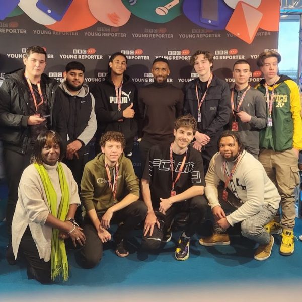 Media students were invited to visit Tottenham Hotspur stadium to take part in the BBC Young Reporter session hosted by Jermain Defoe