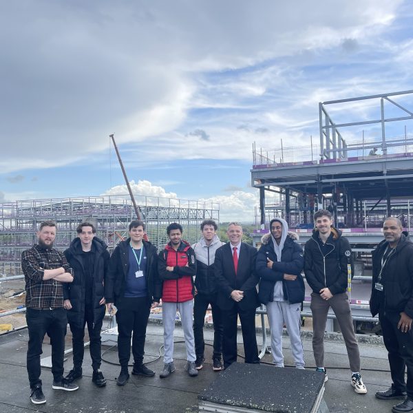 Students from Barking Dagenham College got to view the impressive film studios being built in the borough from a sky high vantage point