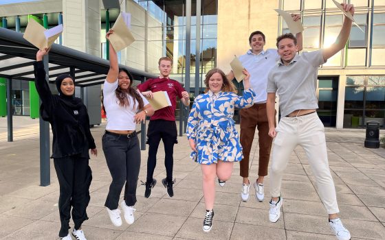 Students celebrate BTEC and T level results at Barking Dagenham College 15th Aug 2024 f OR FE NEWS