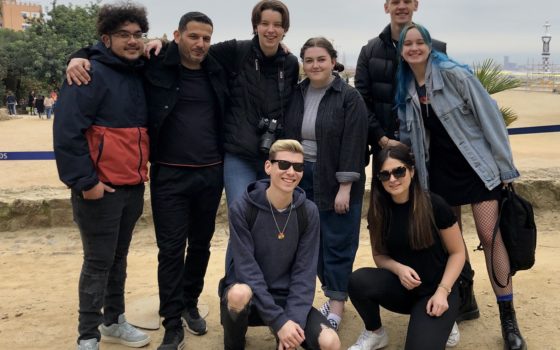 3 D design and Art and Design students on their Erasmus funded work experience trip to Barcelona Chloe Cheeseman is 3rd from right on the back row