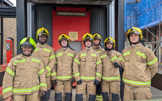 Barking Dagenham College Protective Services students at New Cross Fire Station