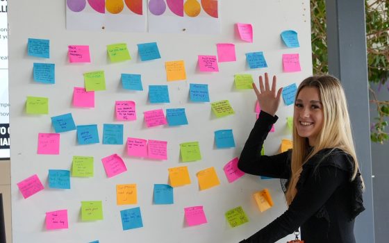 College breaks mental health stigma College board full of positive messages with Kayleigh Heron Enrichment Assistant at Barking Dagenham College