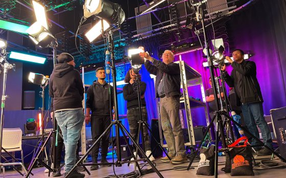 Electrical students got an insight into career opportunities open to electricians in the film and TV industry from award winning Television Lighting Designer Bernie Davis