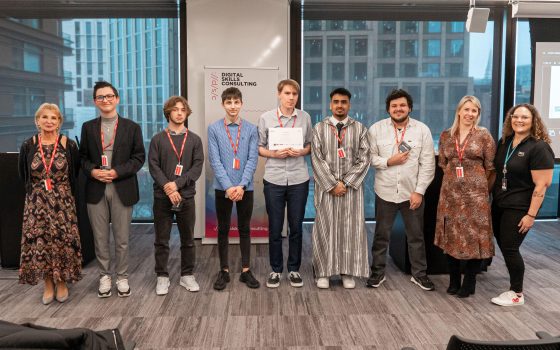 Keaton Kennedy third from left winning Self Discovery Best Reflection Award whilst he was a student at Barking Dagenham College