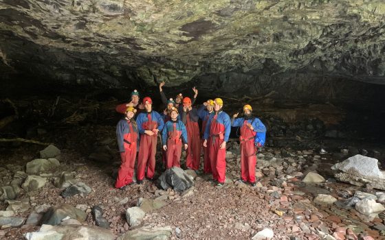 No caving in for these students Barking Dagenham College Protective Services students during caving adventure COPY