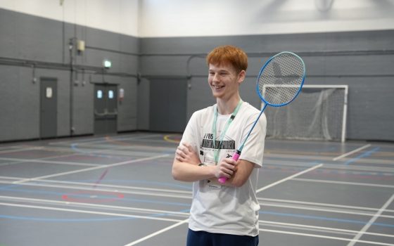 Sports Learner of the Year Jamie Friend on the badminton court