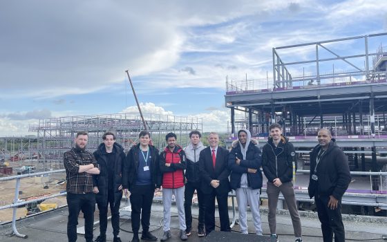 Students from Barking Dagenham College got to view the impressive film studios being built in the borough from a sky high vantage point