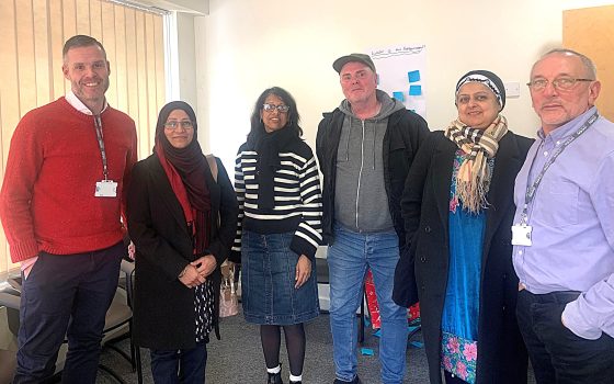 The apprenticeships team at Barking Dagenham College gave a talk to over 50s at Braking Job centre Lewis Spencer far left and Steve Earle far right