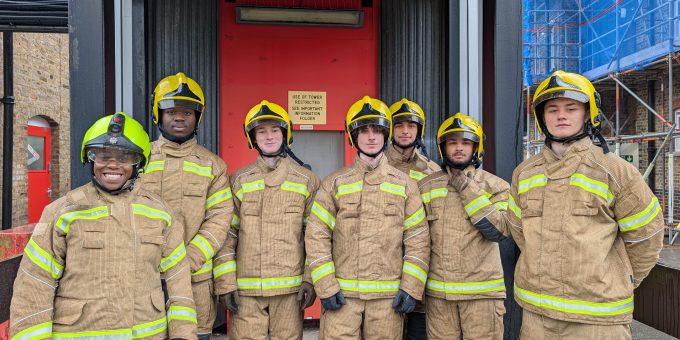 Barking Dagenham College Protective Services students at New Cross Fire Station