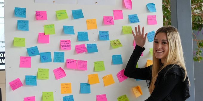 College breaks mental health stigma College board full of positive messages with Kayleigh Heron Enrichment Assistant at Barking Dagenham College