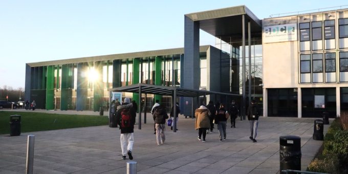 Barking and Dagenham College - Rush Green Campus - students walking into college