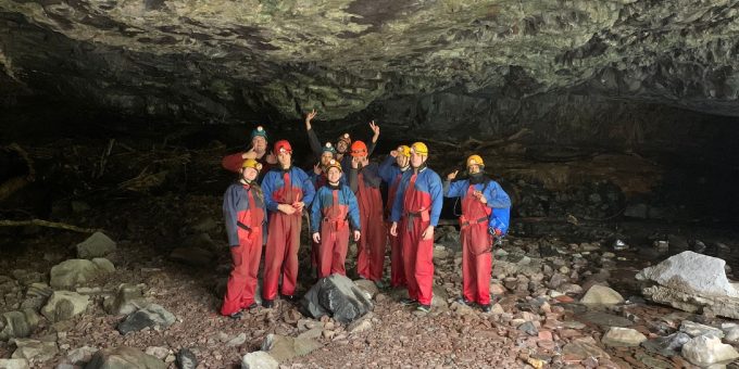 No caving in for these students Barking Dagenham College Protective Services students during caving adventure COPY