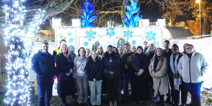 Students create a magical ice castle for Christmas Land